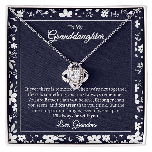 To My Granddaughter, Gift From Grandma Love Knot Necklace