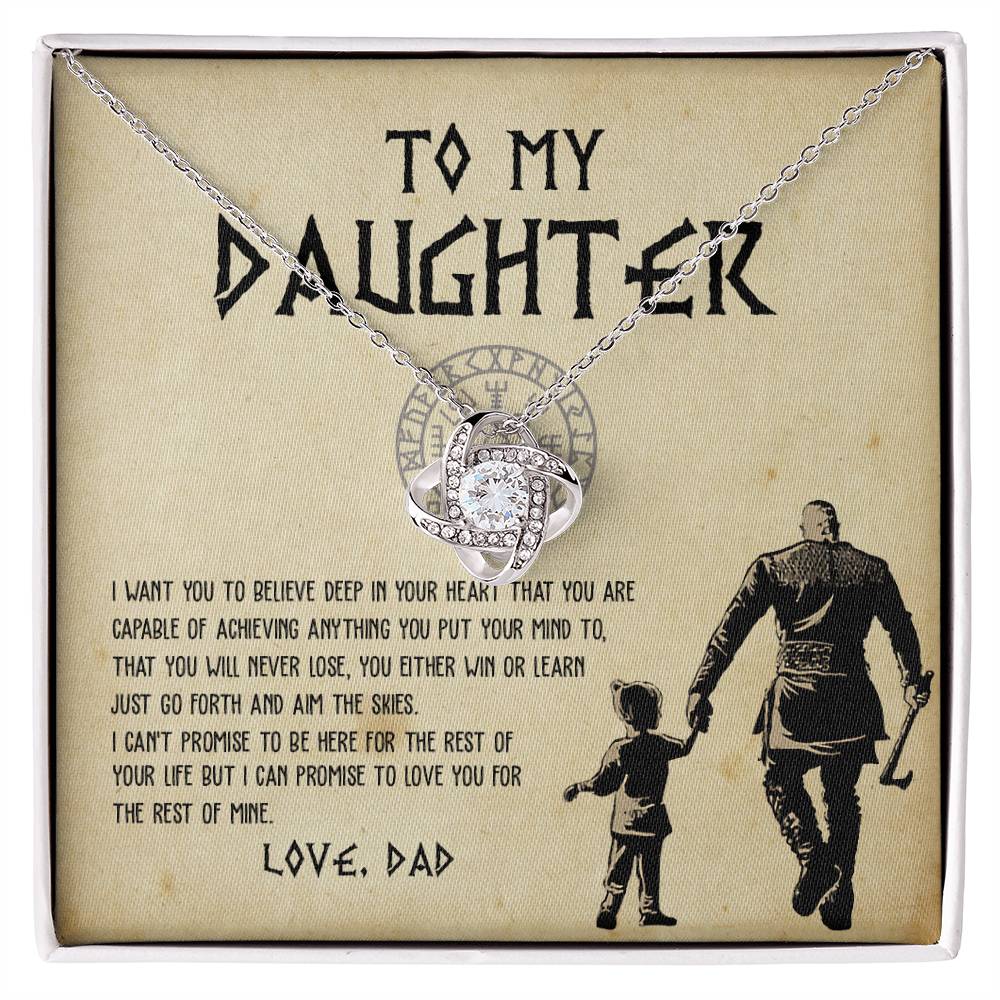 To My Daughter From Viking Dad Love Knot Necklace