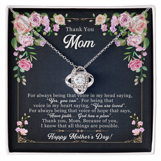 To My Mom, Mother's Day Gift For Mother Love Knot Necklace