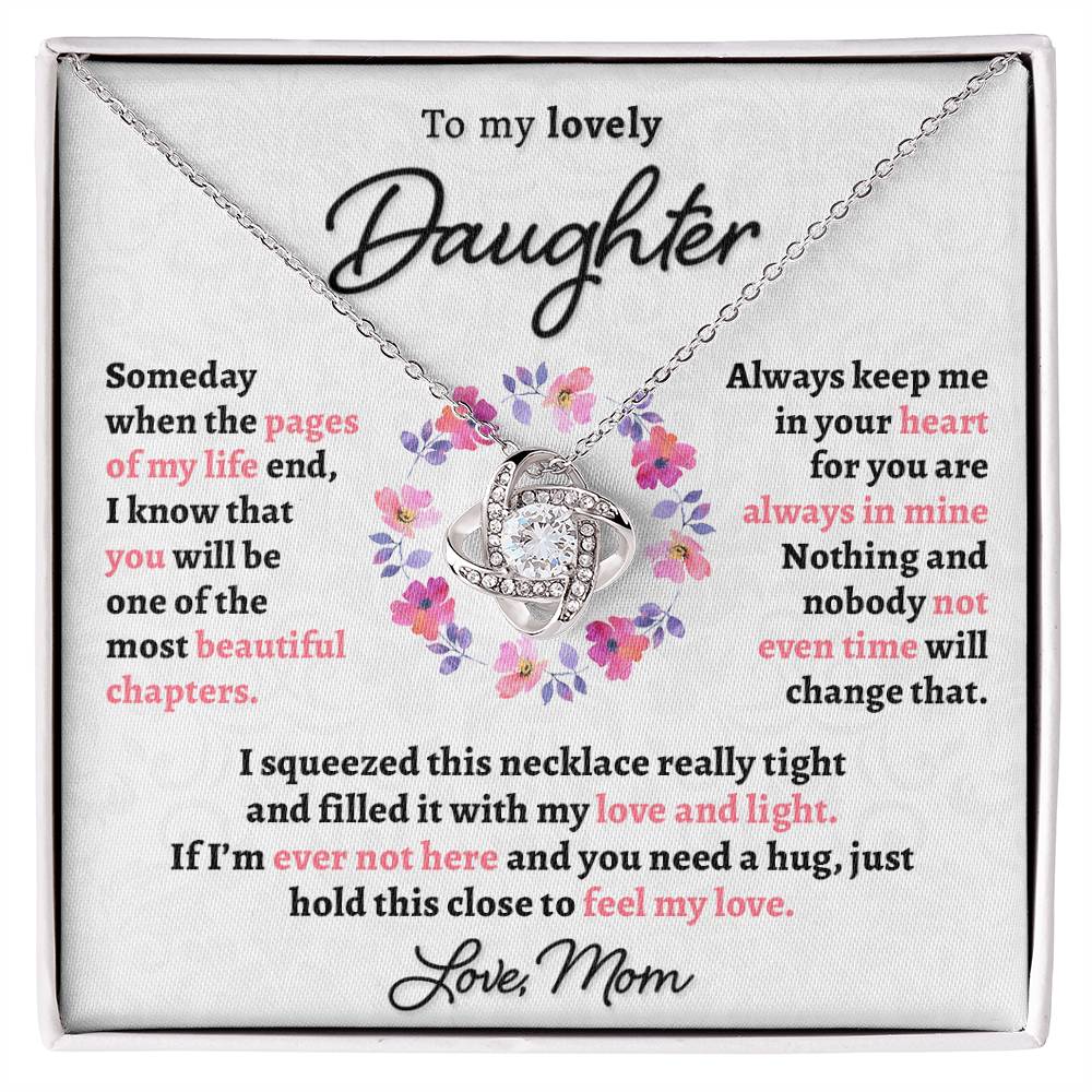 To My Lovely Daughter From Mom Love Knot Necklace