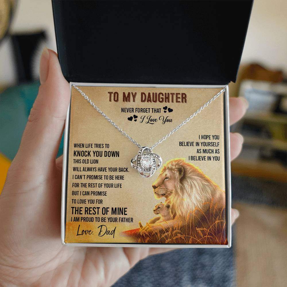 To My Daughter Necklace, Gift For Daughter From Dad, Daughter Father Lion Necklace