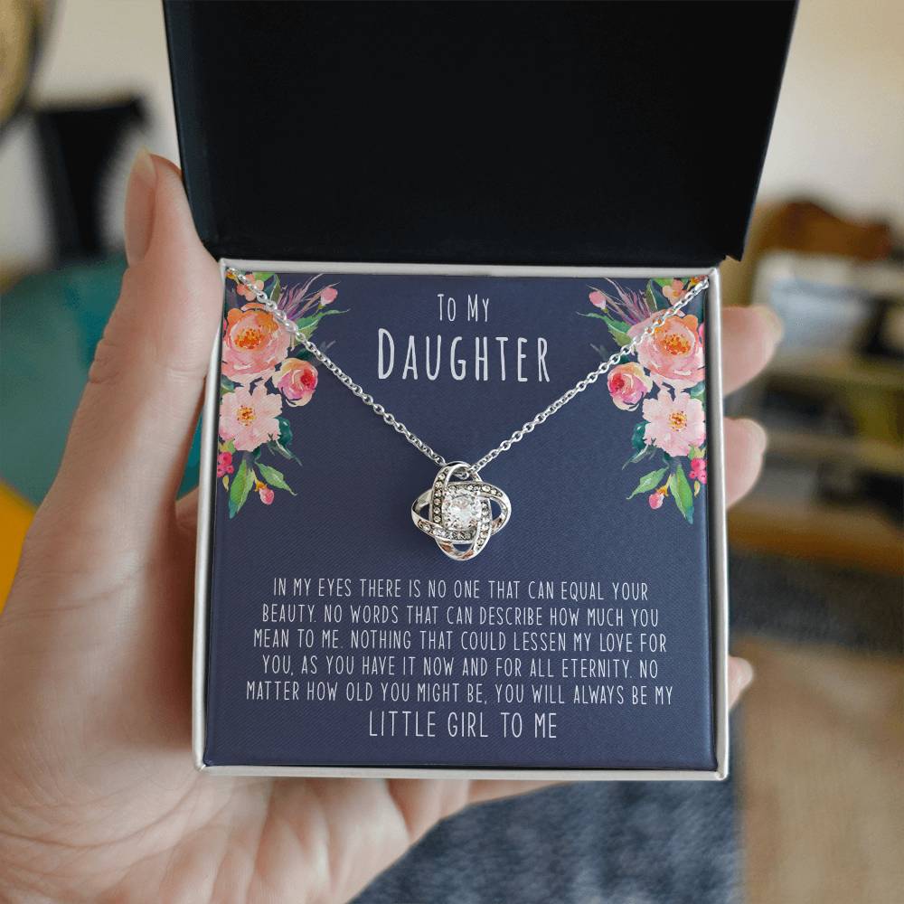 To My Daughter, Nothing Could Lessen My Love For You Love Knot Necklace