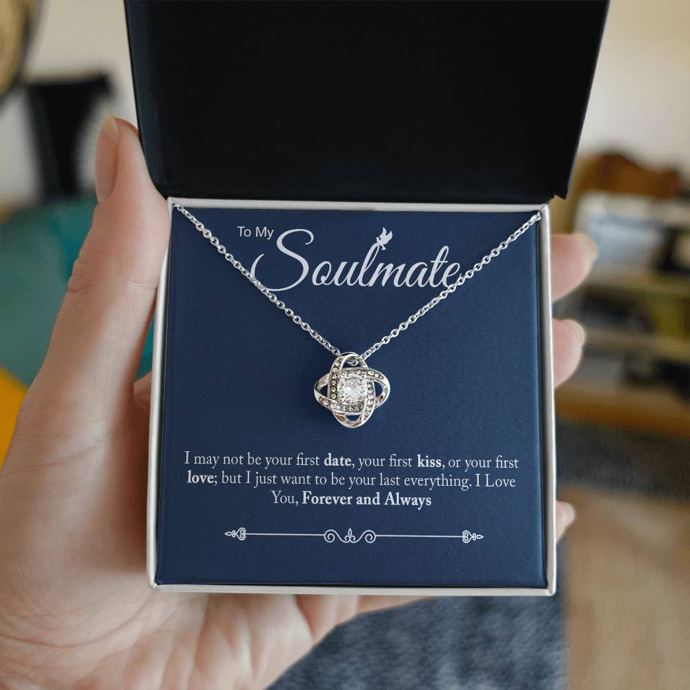 To My Soulmate - I Love You Love Knot Necklace