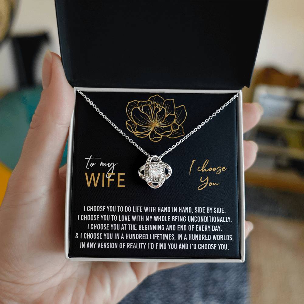 To My Wife, I Choose You Love Knot Necklace