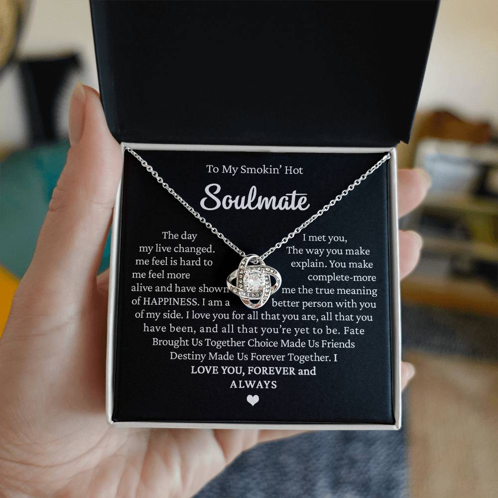 To My Queen, Valentine's Day Gift For Soulmate Love Knot Necklace