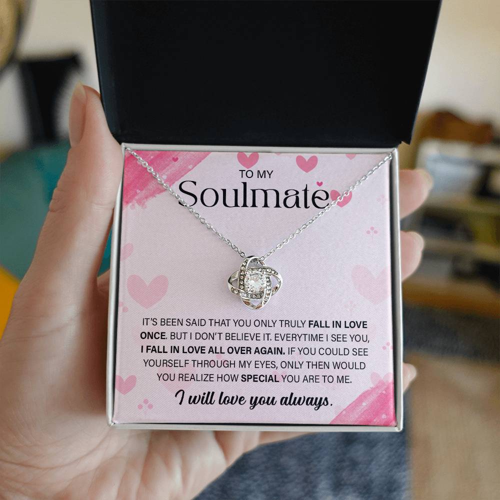 To My Soulmate - Gift For Her Love Knot Necklace