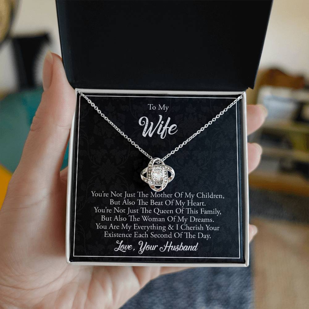 To My Wife, Gift From Husband Love Knot Necklace