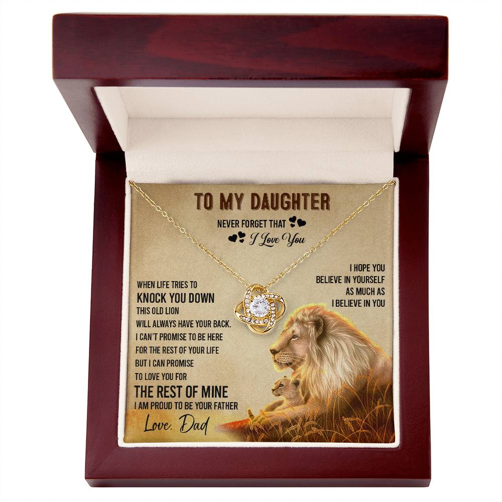 To My Daughter Necklace, Gift For Daughter From Dad, Daughter Father Lion Necklace