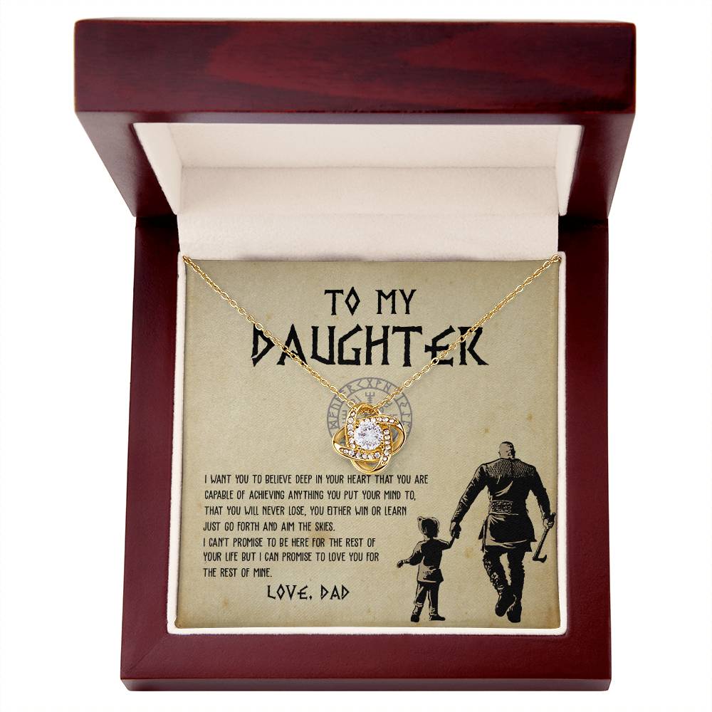 To My Daughter From Viking Dad Love Knot Necklace