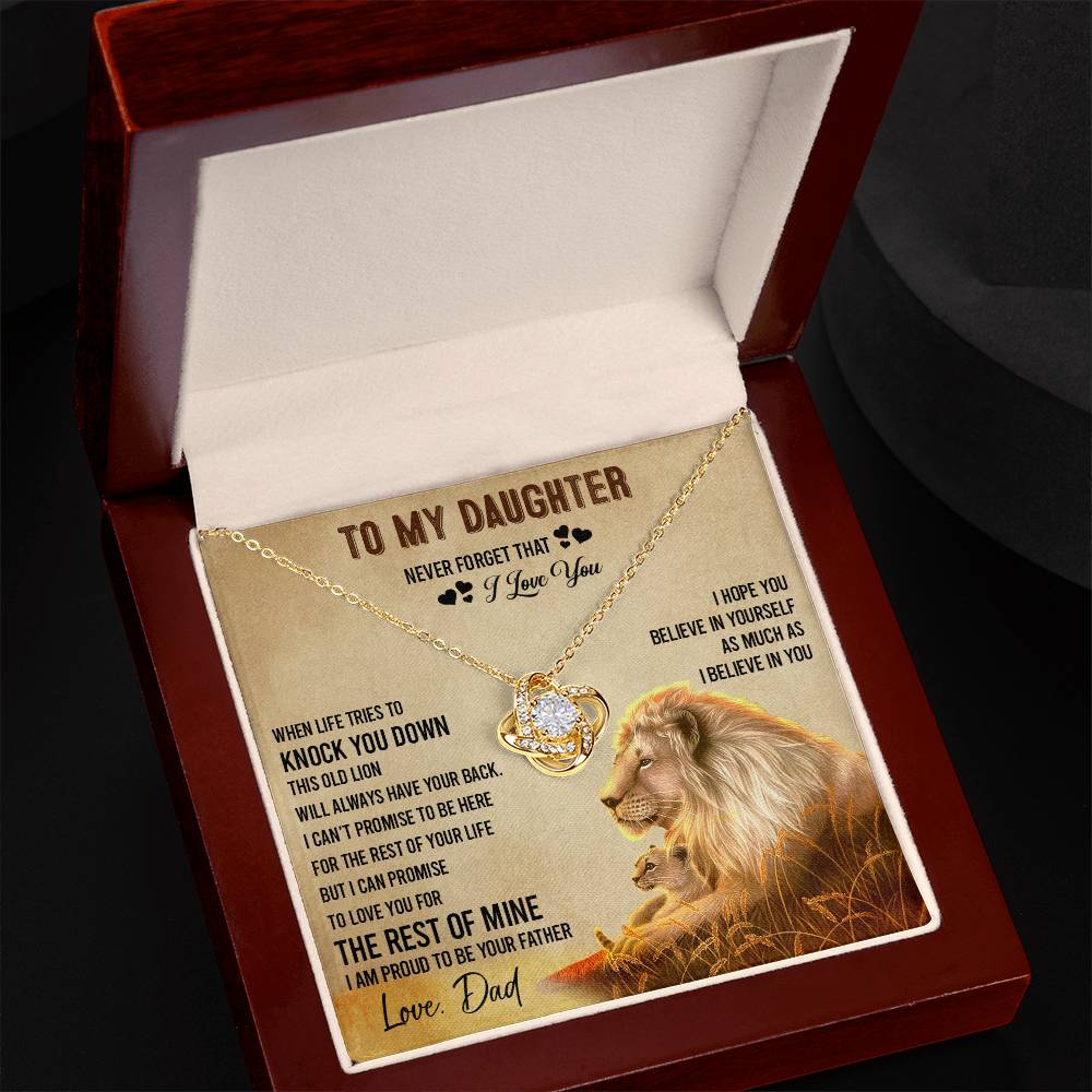 To My Daughter Necklace, Gift For Daughter From Dad, Daughter Father Lion Necklace