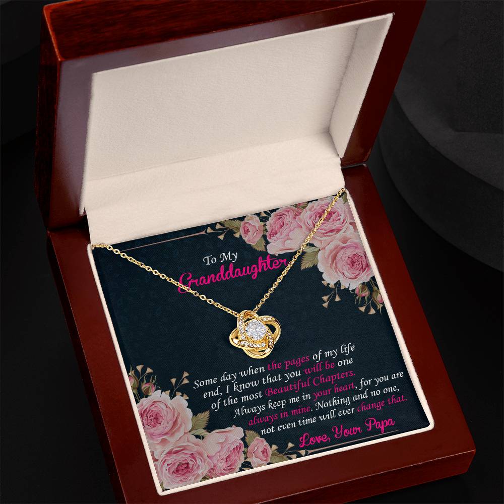 To My Granddaughter From Grandpa Love Knot Necklace