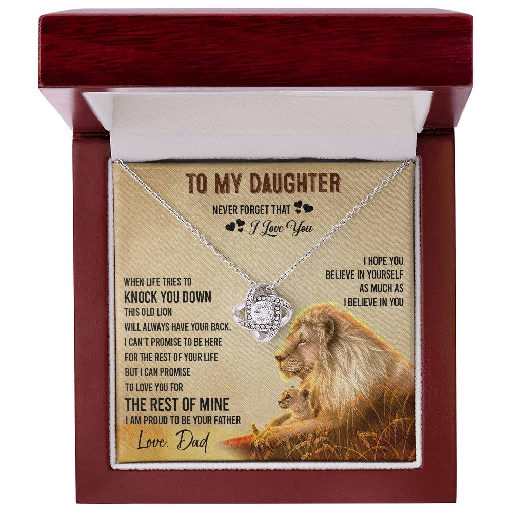 To My Daughter Necklace, Gift For Daughter From Dad, Daughter Father Lion Necklace