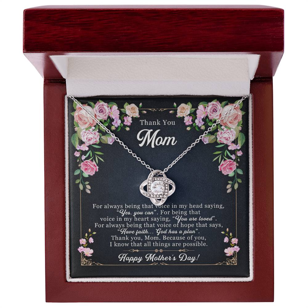 To My Mom, Mother's Day Gift For Mother Love Knot Necklace