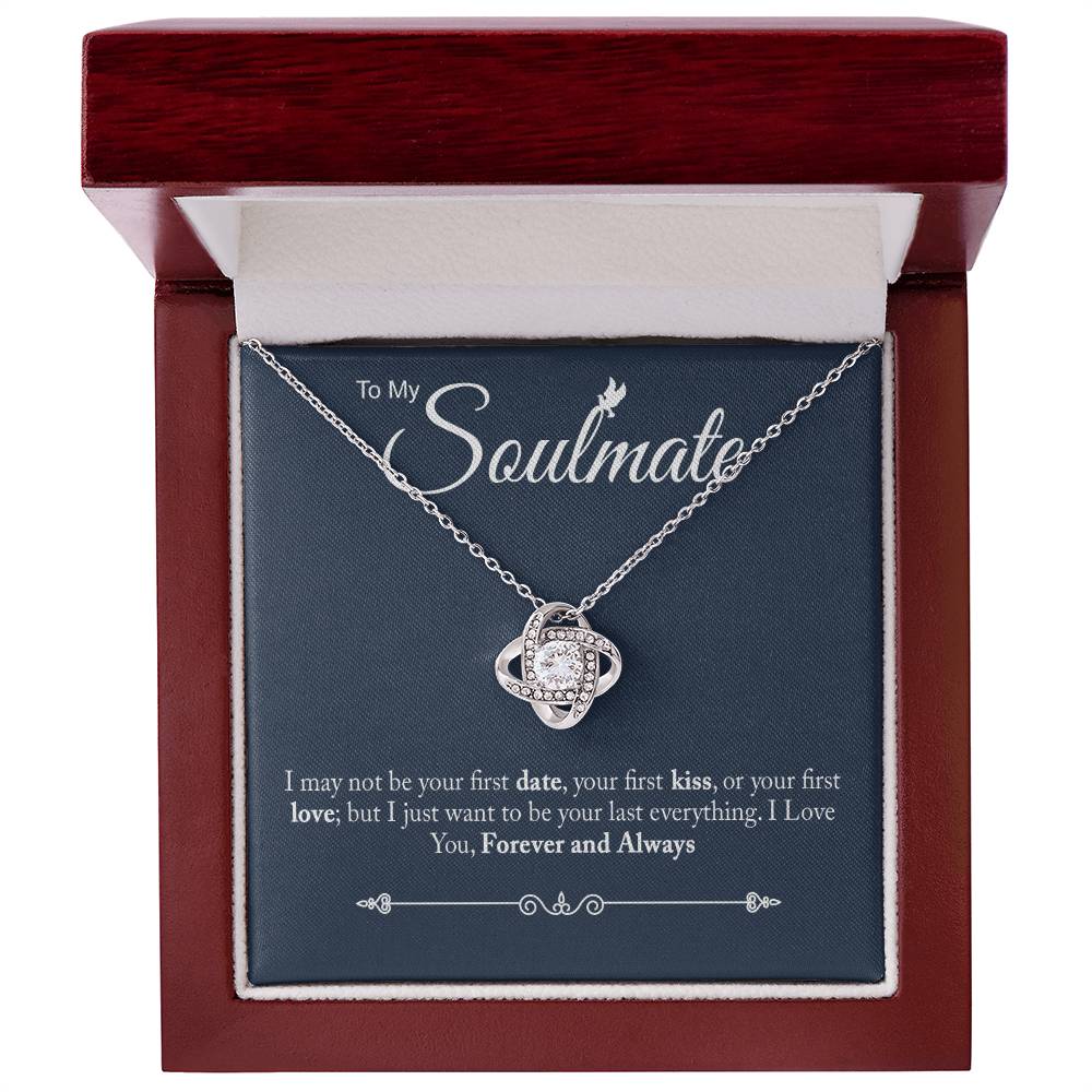 To My Soulmate - I Love You Love Knot Necklace