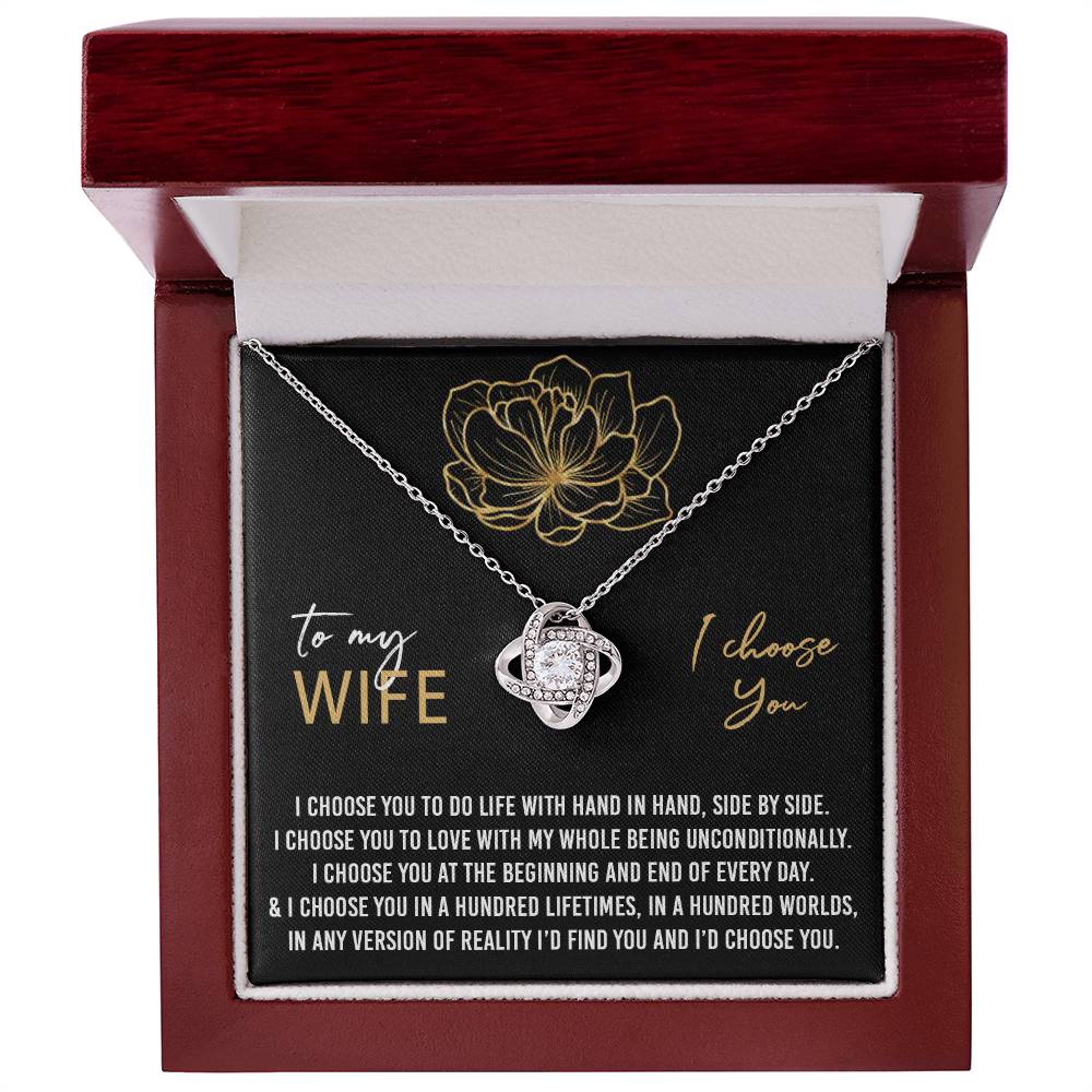 To My Wife, I Choose You Love Knot Necklace