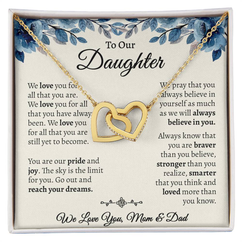 To Our Daughter, We Love You Hearts Necklace