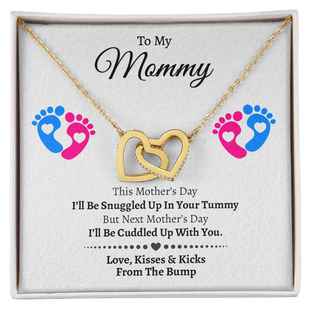 To My Mommy From The Bump Mother's Day Gift For Mom Hearts Necklace