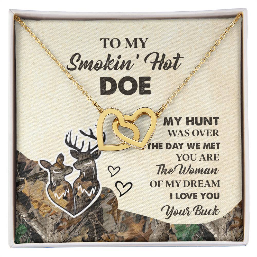 To My Wife, Gift For Smokin' Hot Doe Hearts Necklace