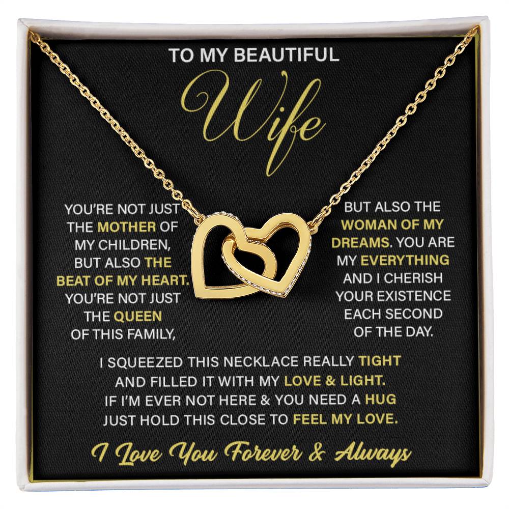 To My Beautiful Wife, Happy Mother's Day Hearts Necklace