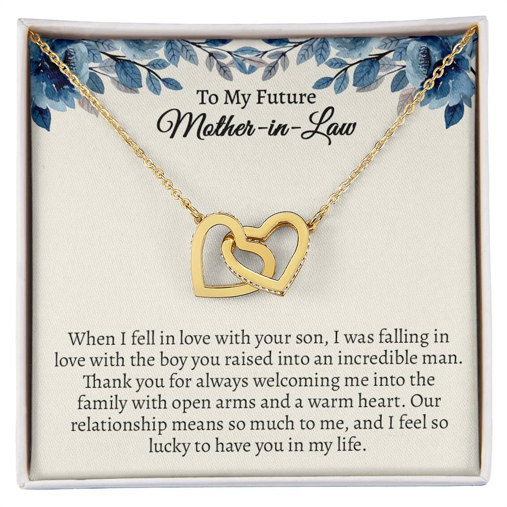 To My Future Mother In Law, Mother's Day Gift For Boyfriend's Mom Hearts Necklace