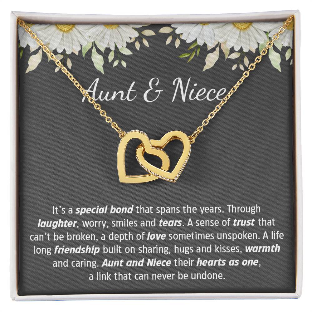 Aunt And Niece Special Bond, Gift For Niece Hearts Necklace