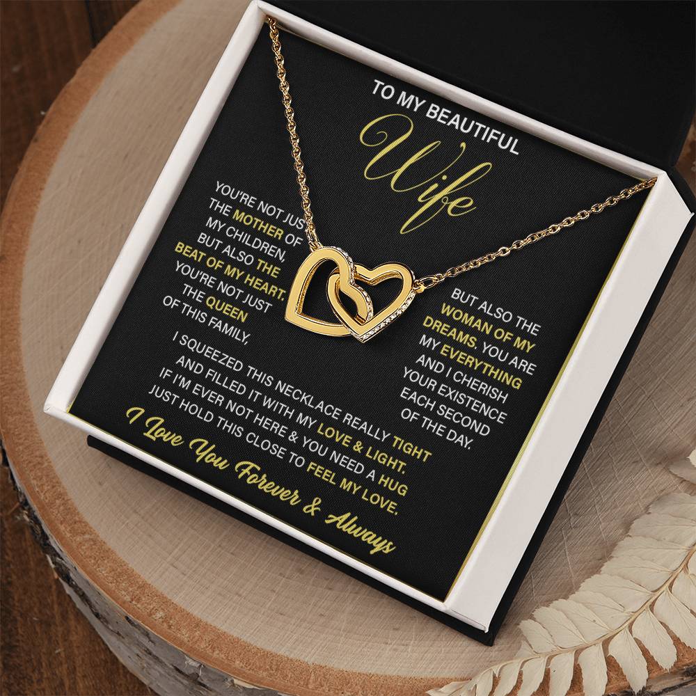 To My Beautiful Wife, Happy Mother's Day Hearts Necklace