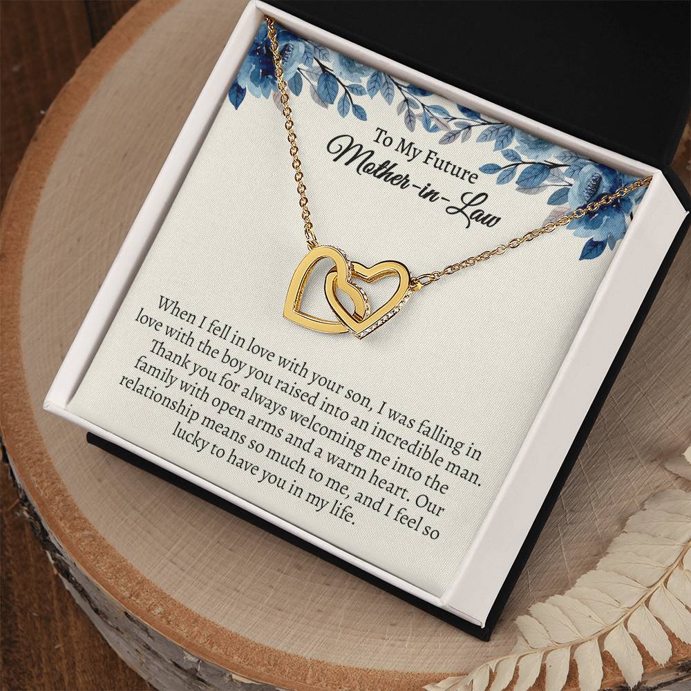 To My Future Mother In Law, Mother's Day Gift For Boyfriend's Mom Hearts Necklace