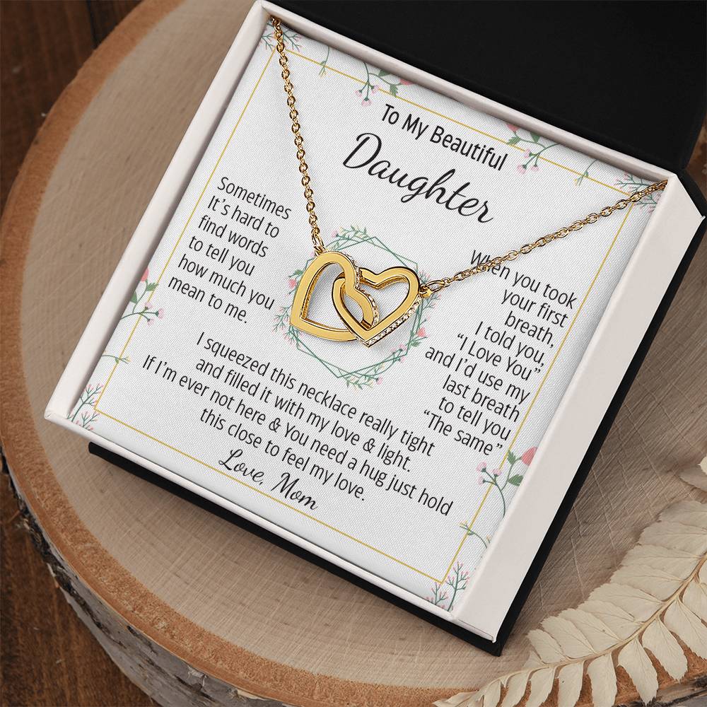 To My Daughter Necklace, Birthday Gifts For Daughter From Mom Hearts Necklace