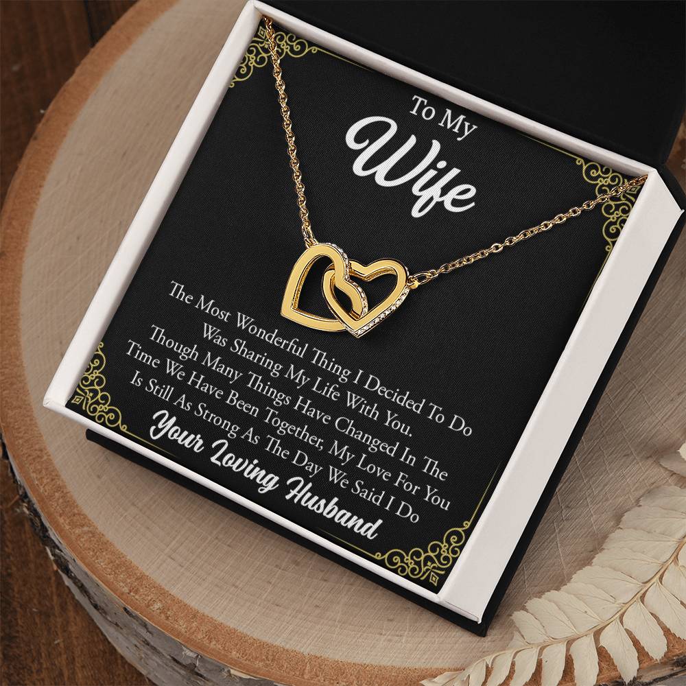 To My Wife, I Love You Always Hearts Necklace