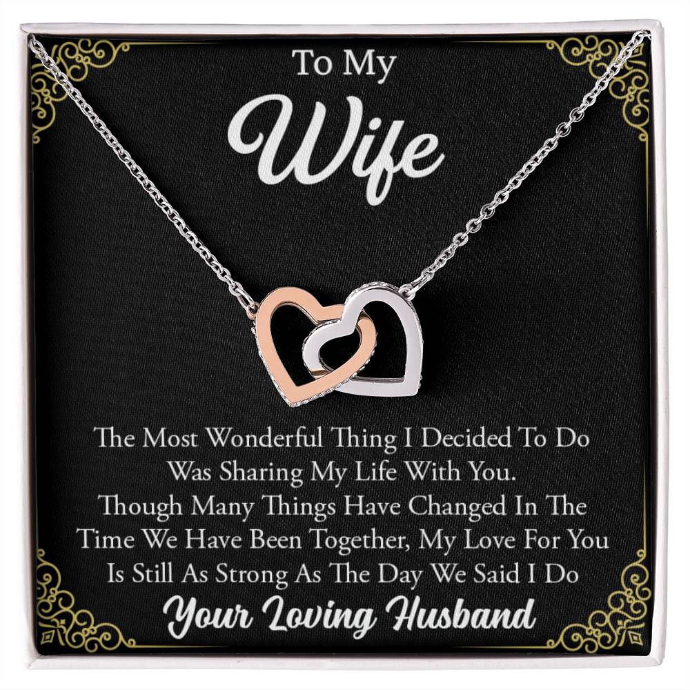 To My Wife, I Love You Always Hearts Necklace