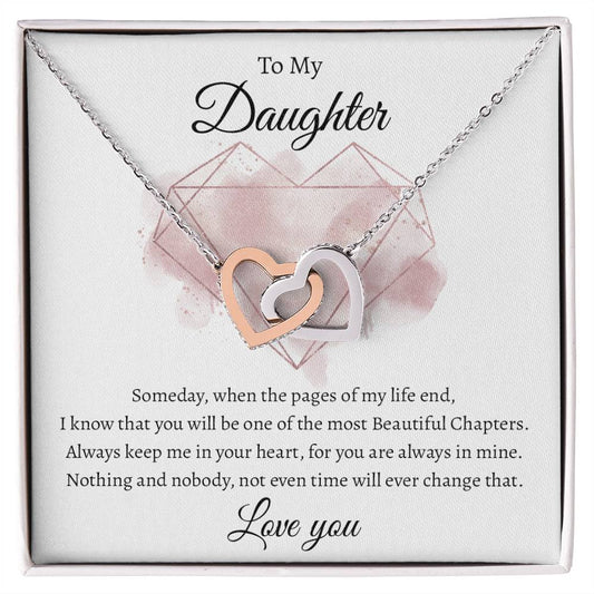 To My Daughter, Birthday Gifts For Daughter Hearts Necklace