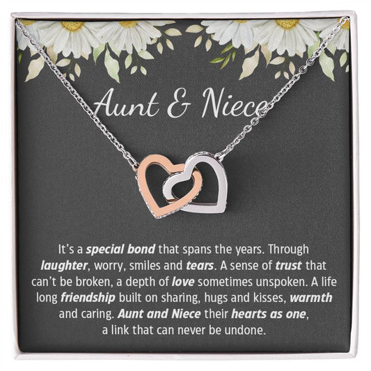 Aunt And Niece Special Bond, Gift For Niece Hearts Necklace