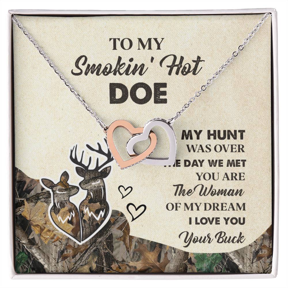 To My Wife, Gift For Smokin' Hot Doe Hearts Necklace