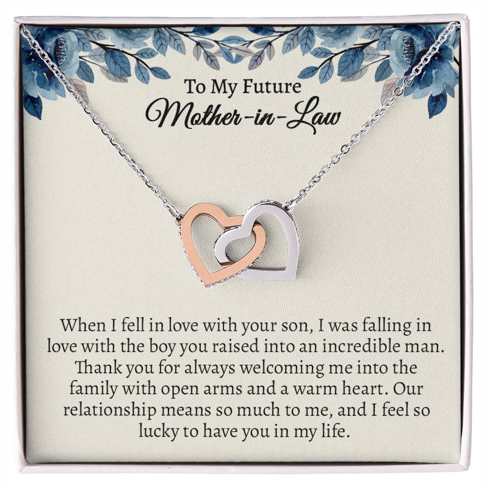 To My Future Mother In Law, Mother's Day Gift For Boyfriend's Mom Hearts Necklace