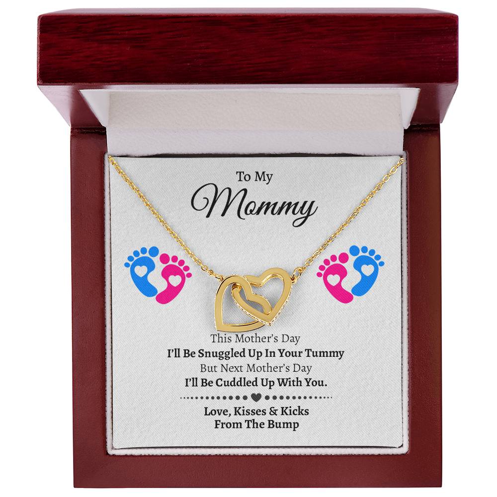 To My Mommy From The Bump Mother's Day Gift For Mom Hearts Necklace