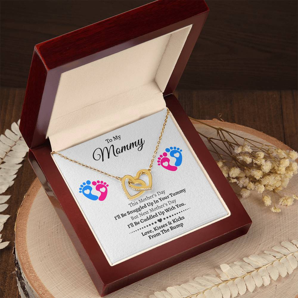 To My Mommy From The Bump Mother's Day Gift For Mom Hearts Necklace