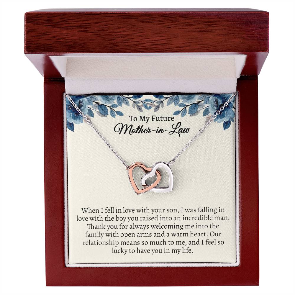 To My Future Mother In Law, Mother's Day Gift For Boyfriend's Mom Hearts Necklace