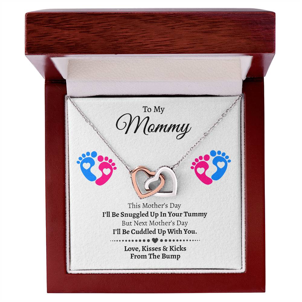 To My Mommy From The Bump Mother's Day Gift For Mom Hearts Necklace