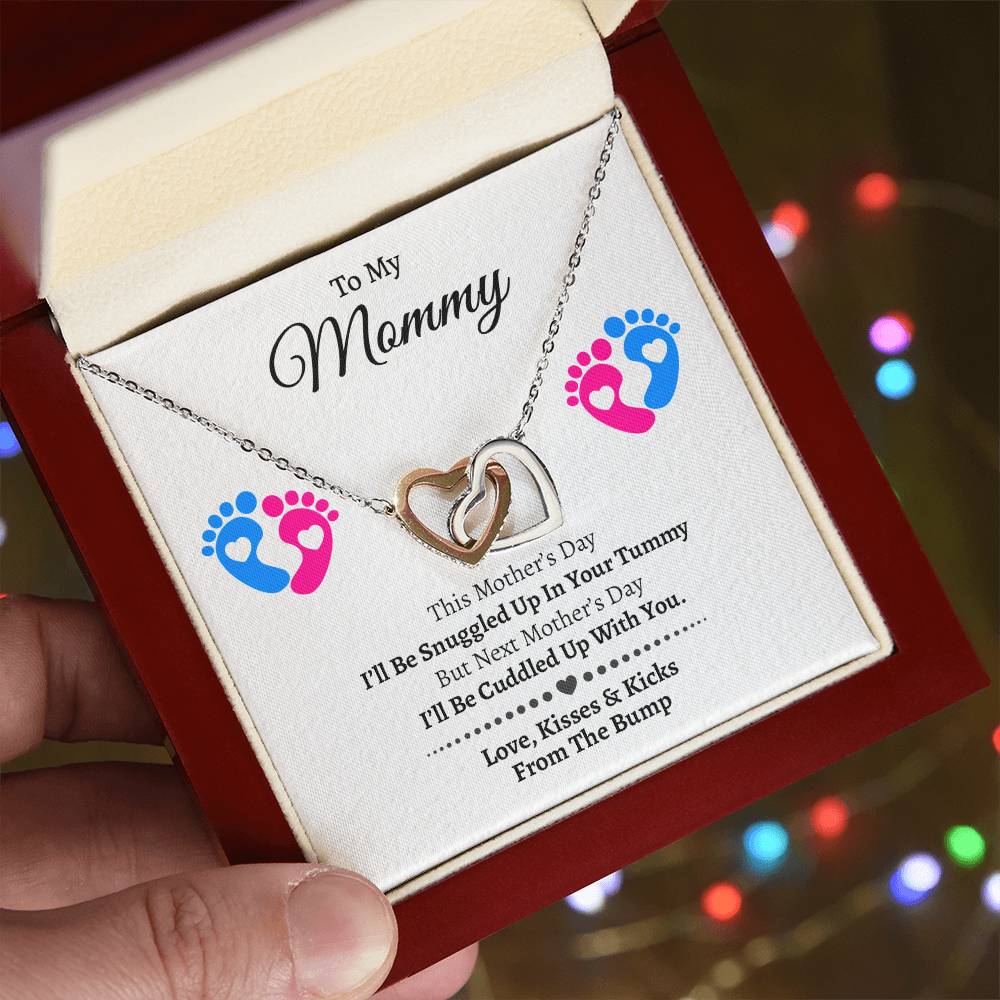 To My Mommy From The Bump Mother's Day Gift For Mom Hearts Necklace