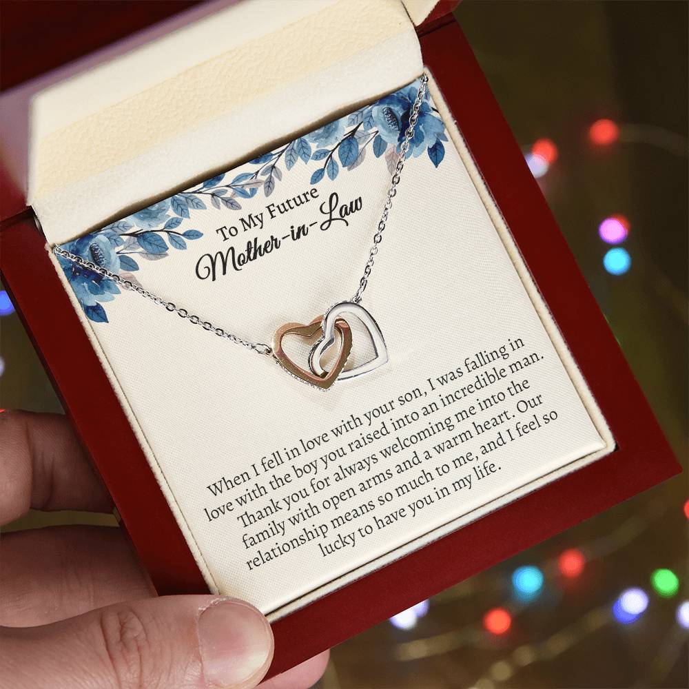 To My Future Mother In Law, Mother's Day Gift For Boyfriend's Mom Hearts Necklace