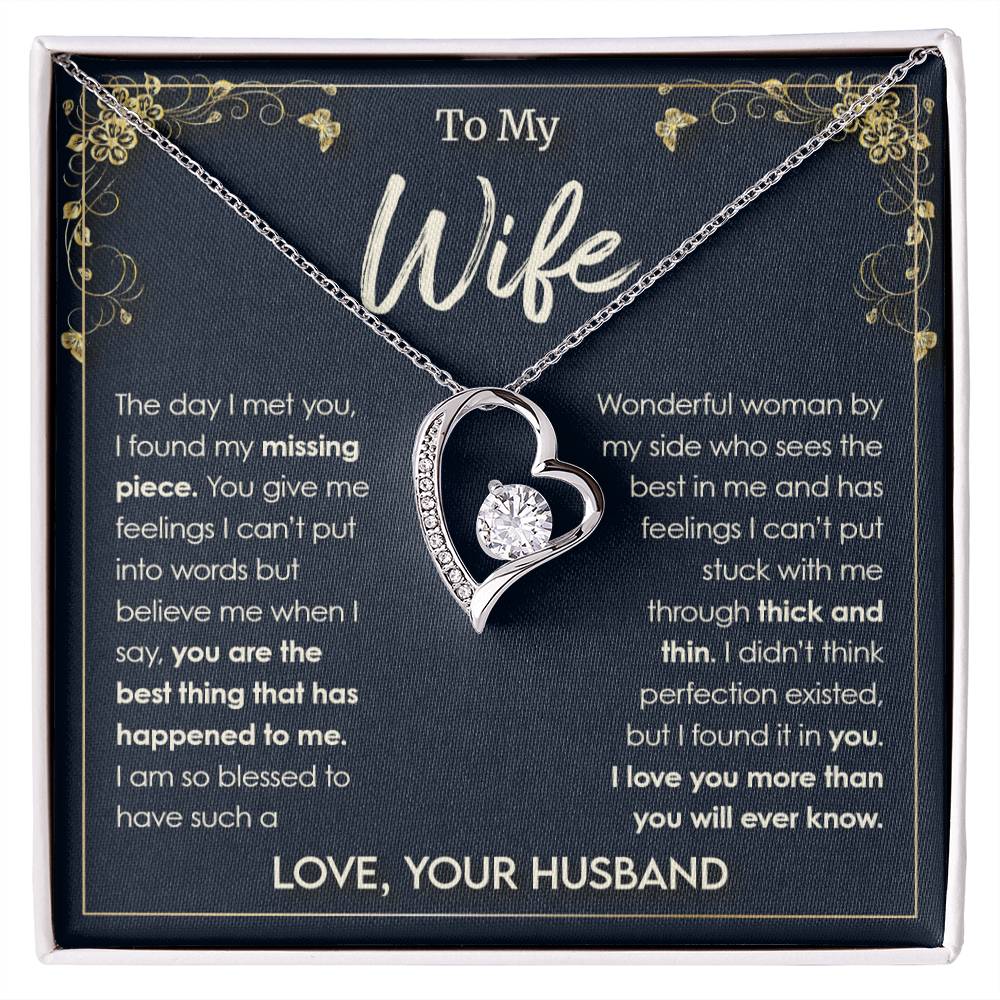 To My Wife, I Love You More Than You'll Ever Know Forever Love Necklace