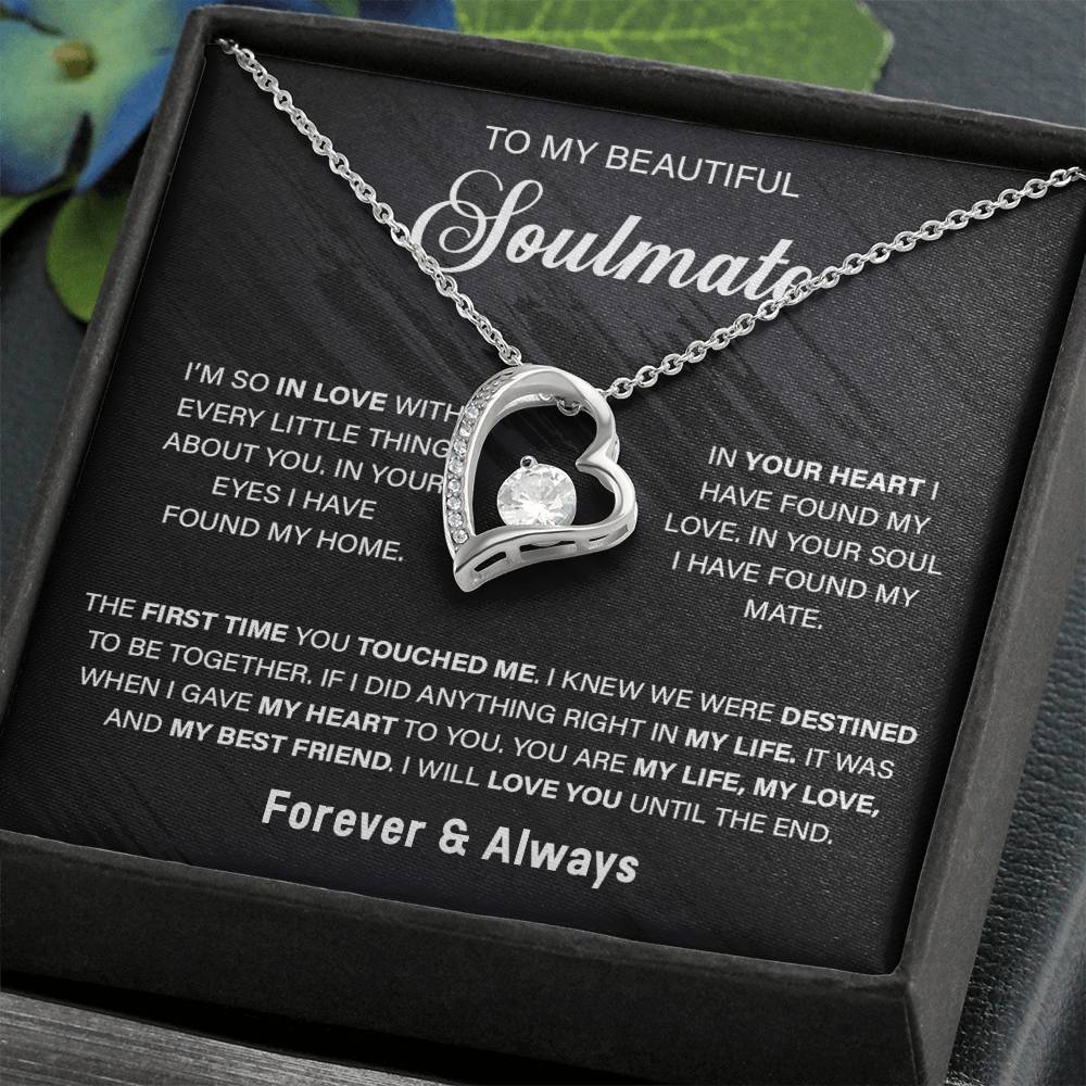 To My Soulmate, In Your Eyes I Have Found My Home Forever Love Necklace