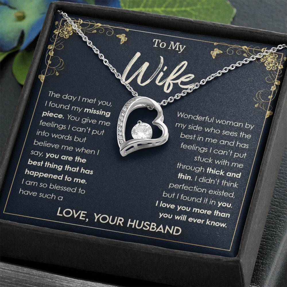 To My Wife, I Love You More Than You'll Ever Know Forever Love Necklace