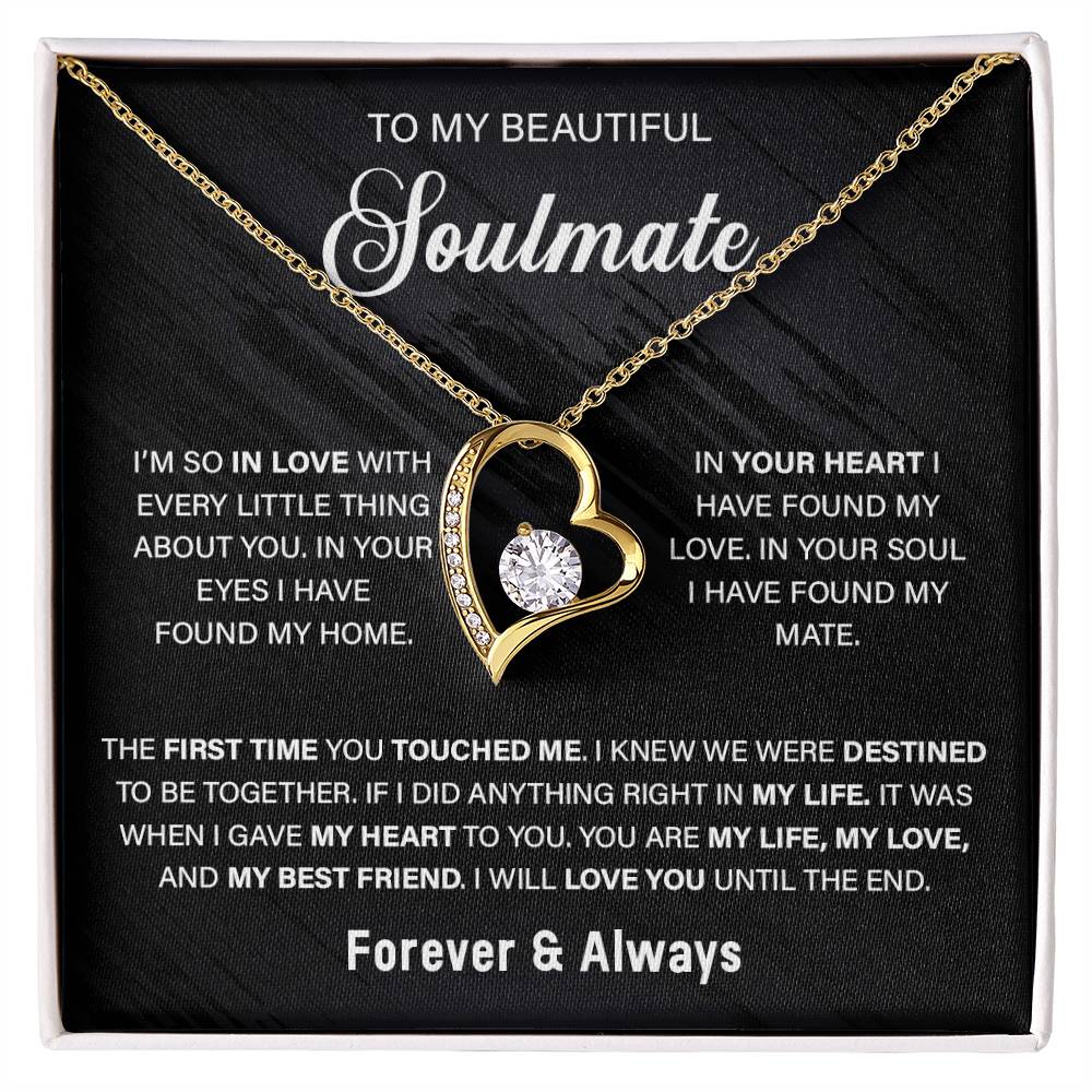 To My Soulmate, In Your Eyes I Have Found My Home Forever Love Necklace