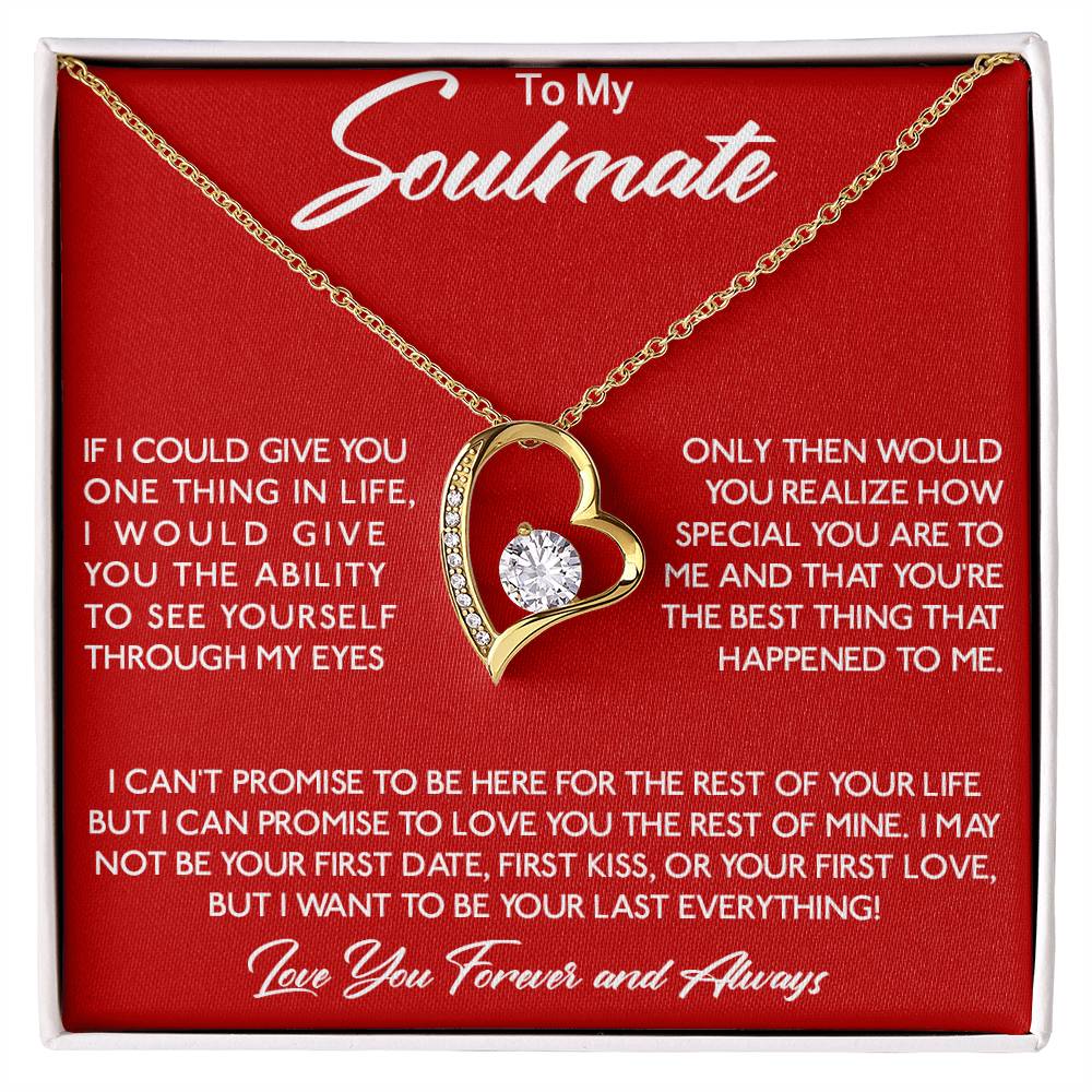 To My Soulmate, Valentine's Day Gift For Her Forever Love Necklace