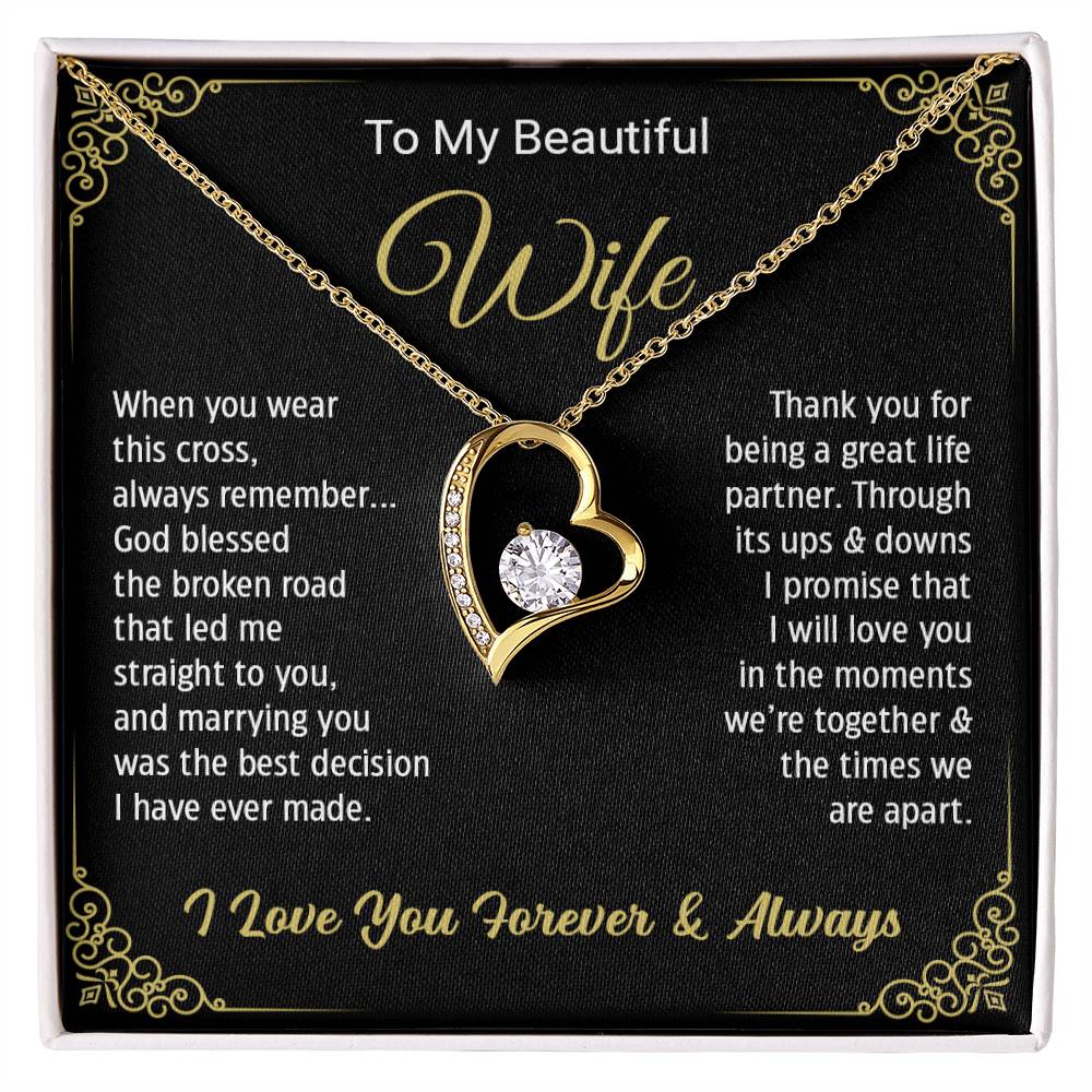 To My Beautiful Wife - Wife Forever Love Necklace