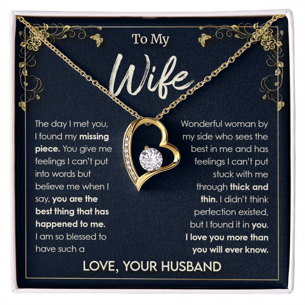 To My Wife, I Love You More Than You'll Ever Know Forever Love Necklace