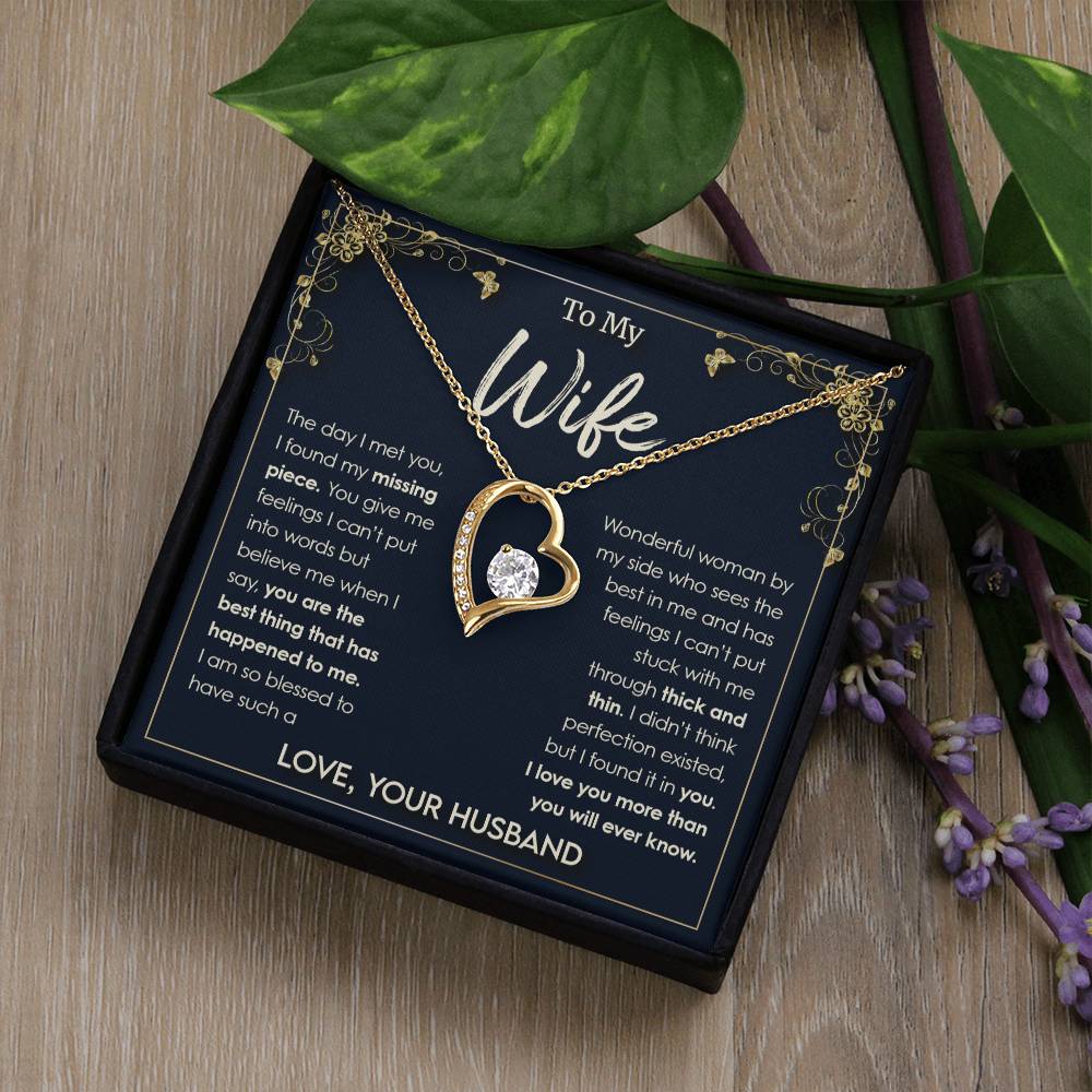 To My Wife, I Love You More Than You'll Ever Know Forever Love Necklace