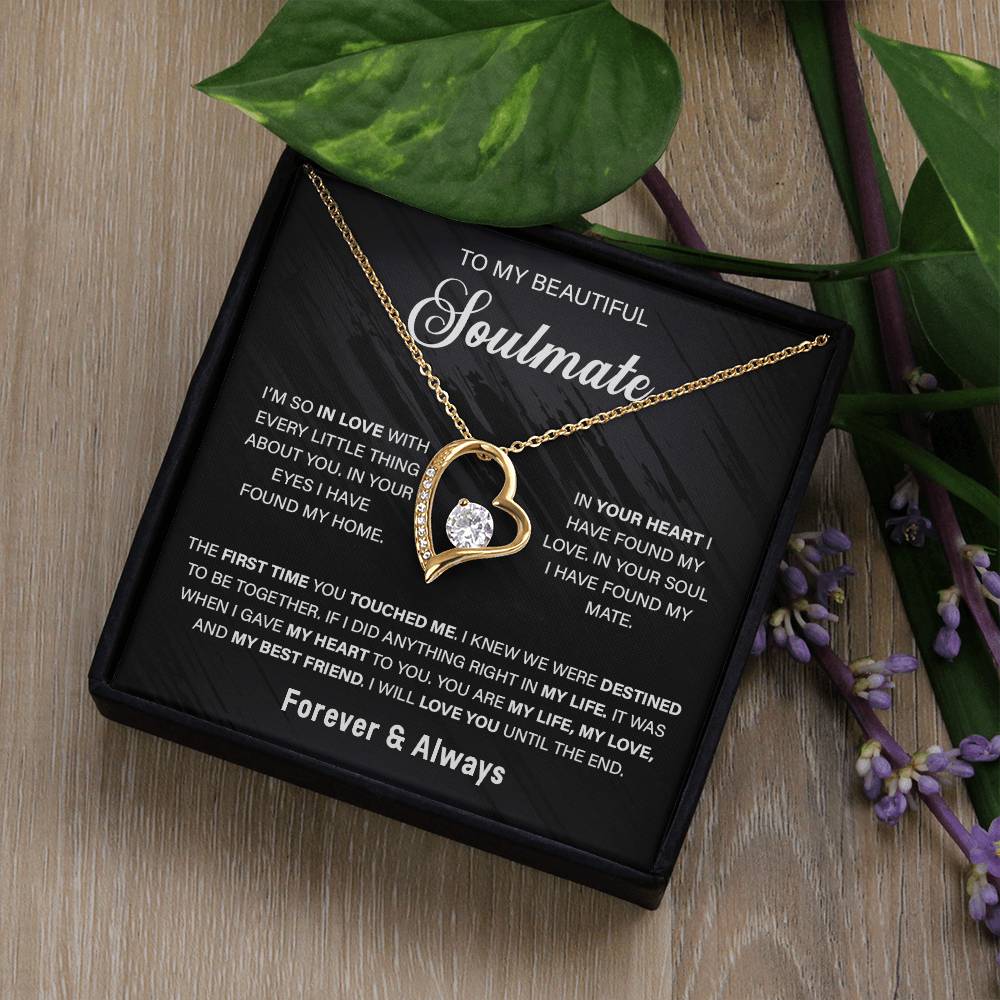 To My Soulmate, In Your Eyes I Have Found My Home Forever Love Necklace