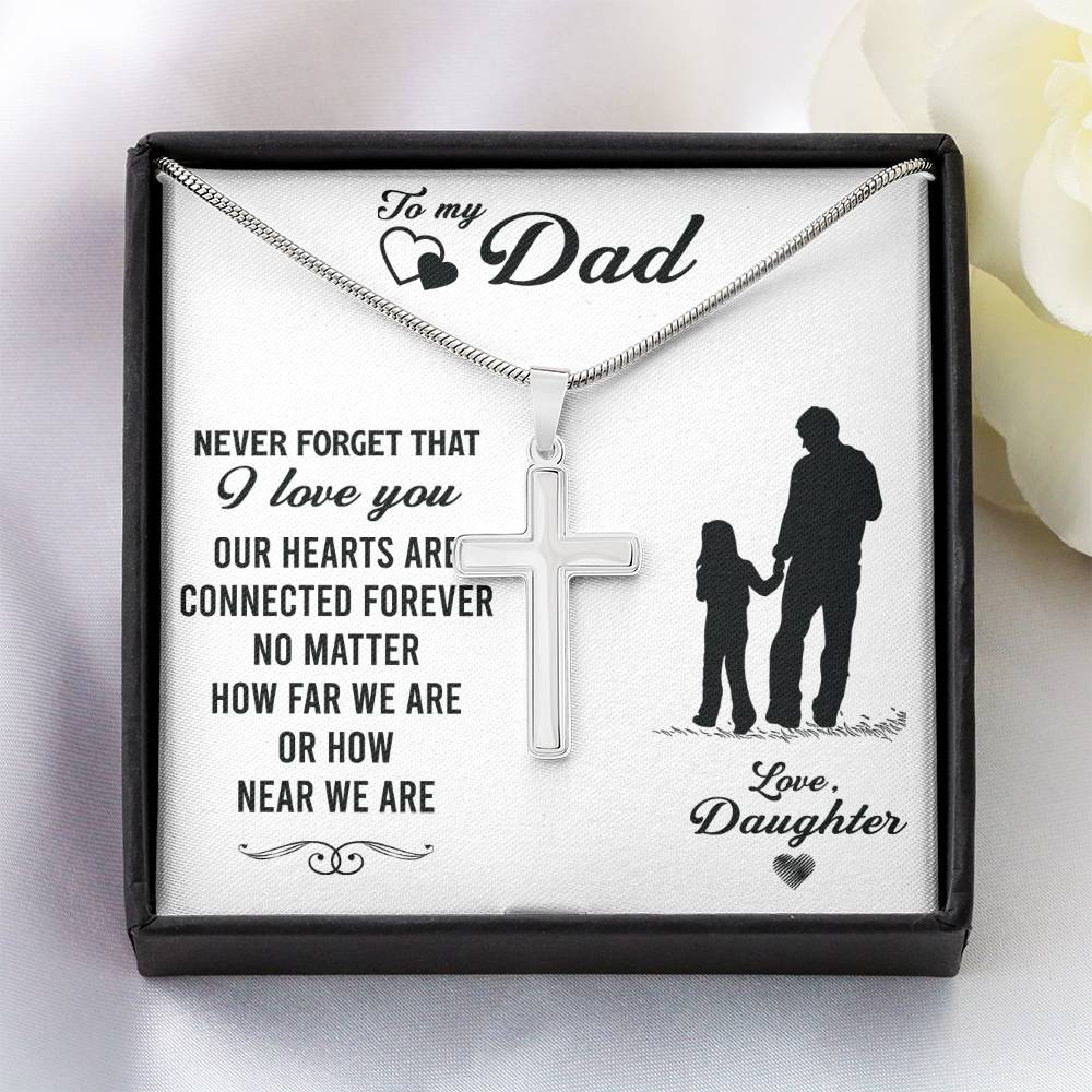 To My Dad, Father's Day Gift For Dad Cross Necklace